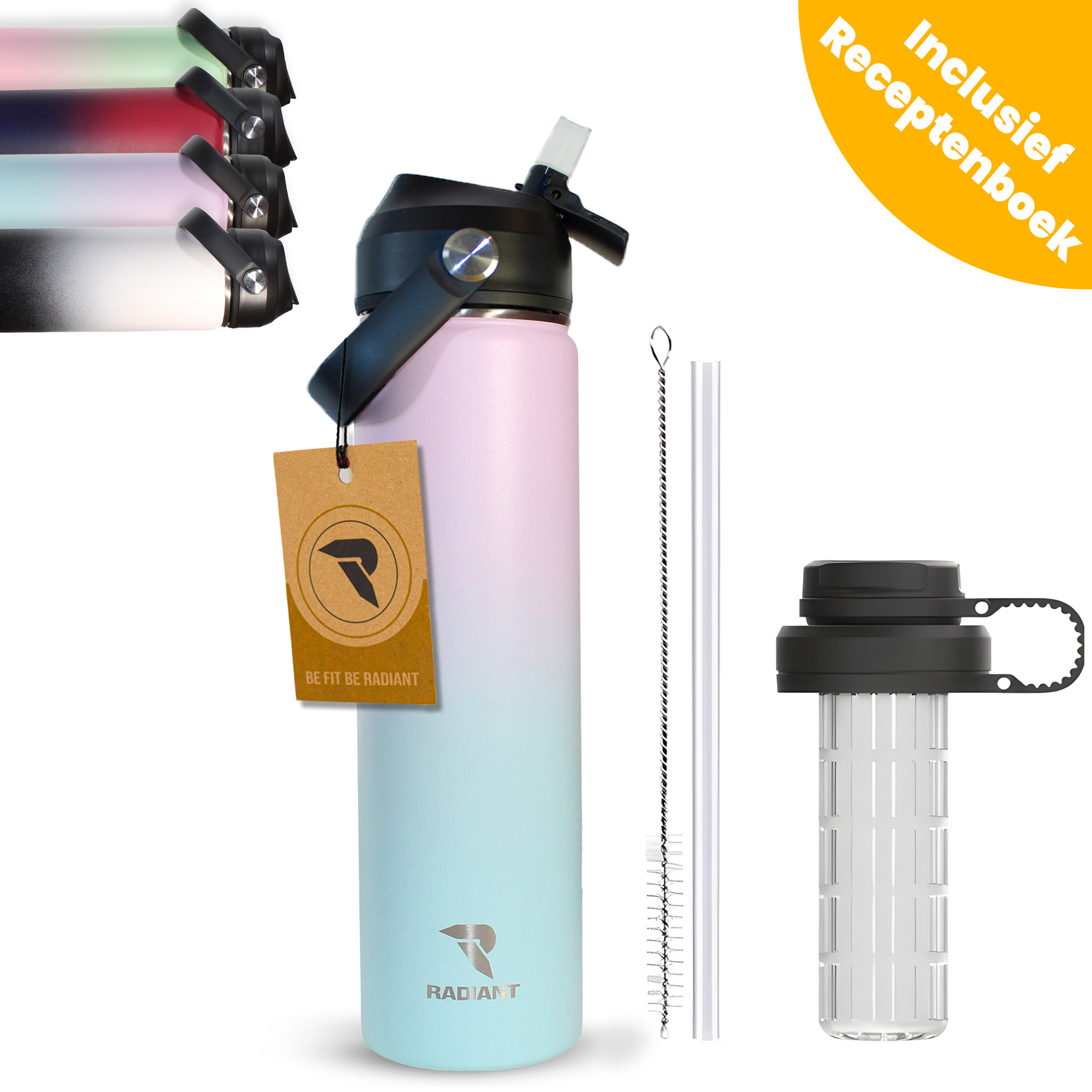 Radiant Waterfles 750ML Fruit filter Lavender Sky