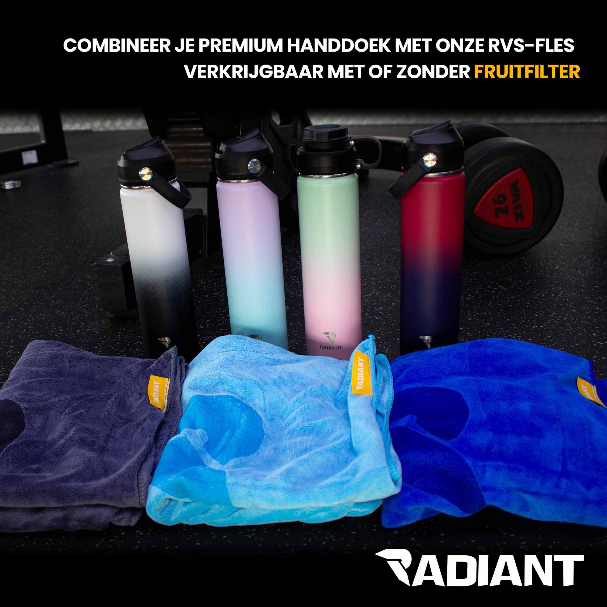 Radiant Sporthanddoek met Ritsvak 50x100cm Baby Blauw - Afbeelding 9