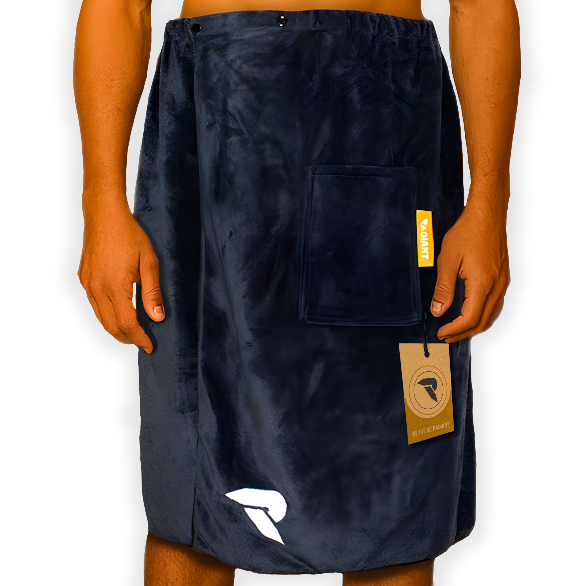 Radiant Sauna Kilt Heren - 70 x 140 cm - Zwart/Grijs