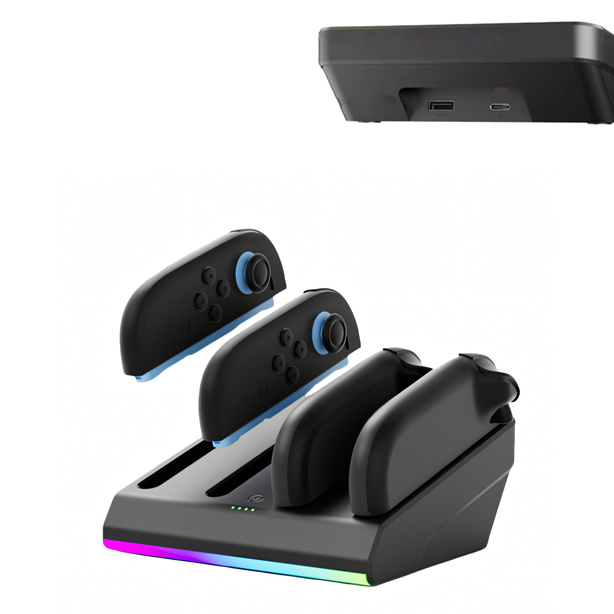 Radiant Play Joy-Con Oplaadstation voor Nintendo Switch 2 met RGB-Verlichting