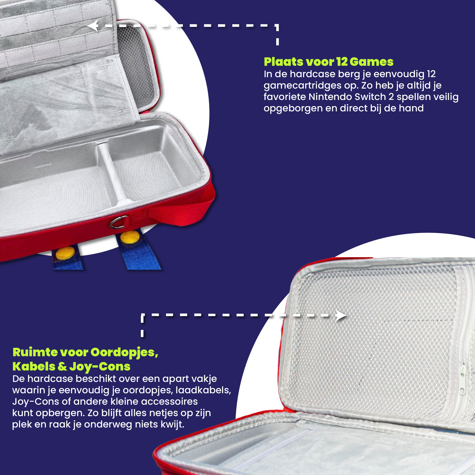 Radiant Play Travel Hardcase voor Nintendo Switch 2 - Rood - Afbeelding 5