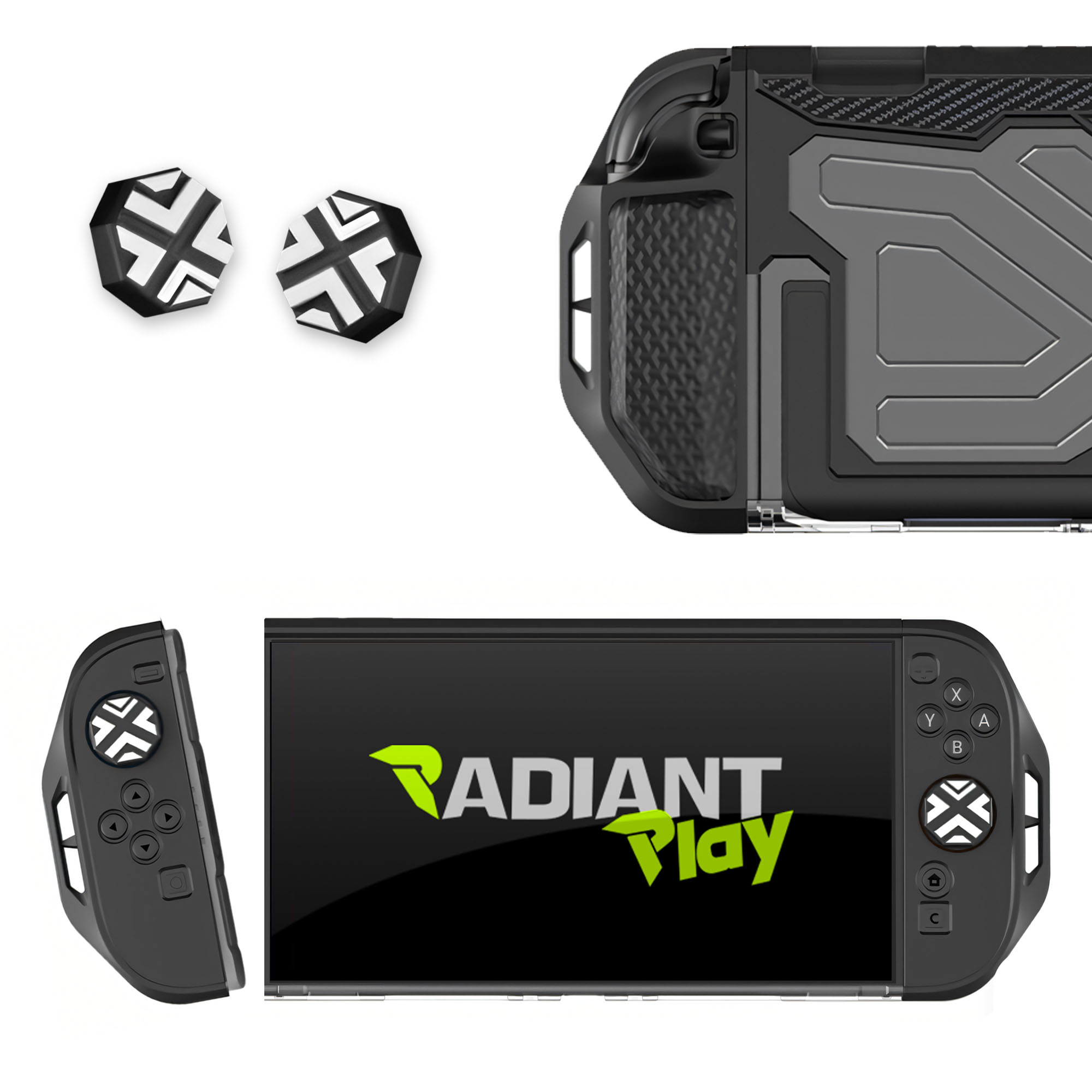 Radiant Play Hardcase Hoesje – Nintendo Switch 2 – 3-delig Beschermhoes – Schokbestendig – Zwart